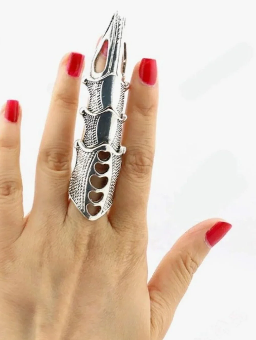 Gothic Full Finger Claw Silver Setvof 4